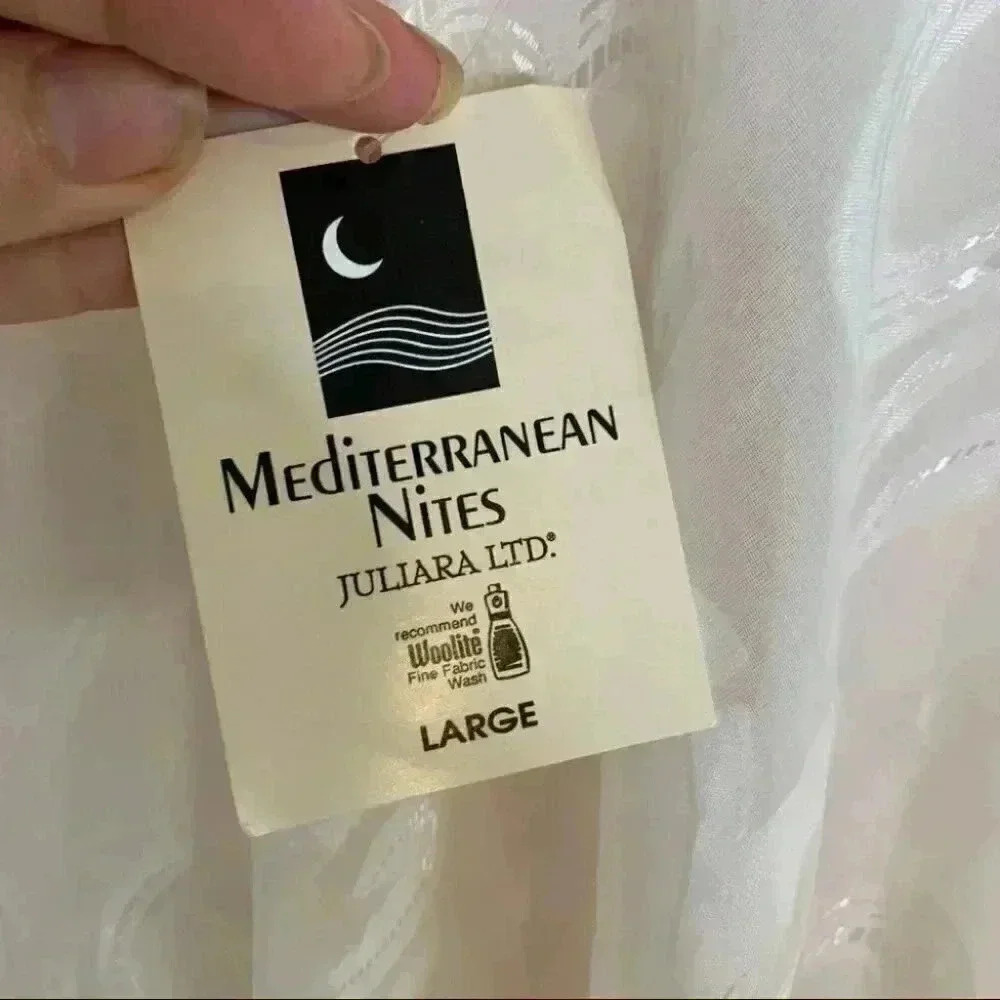 NWT vintage juliara dead stock white heart nightie or nightgown large - Picture 9 of 9